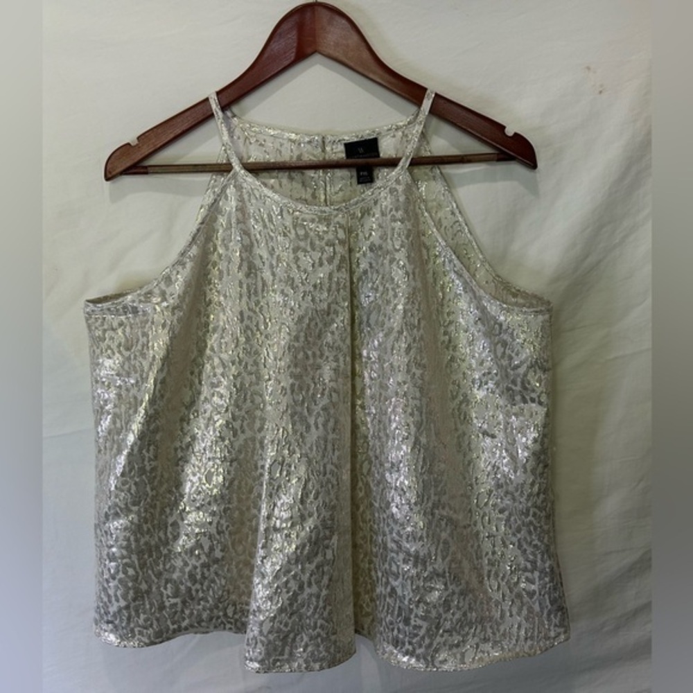 Worthington Women's Gold Animal jacquard Tank Top Petite XL NWT